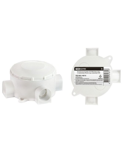 Распаячная коробка ОП D80х35мм, IP42, 3-х рожковая, белая TDM (SQ1401-4014). Распаячная коробка ОП. TDM ЕLECTRIC в Щелково
