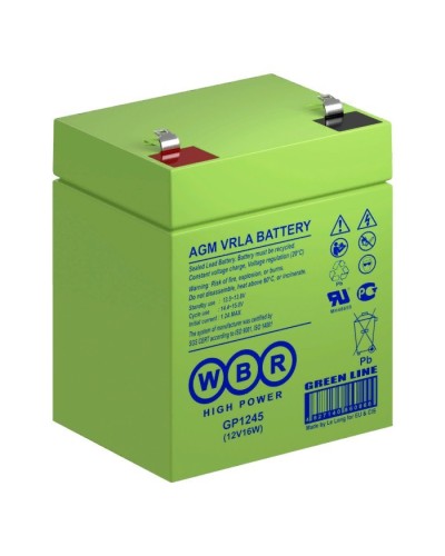 WBR GP1245 (12V16W). Аккумулятор герметичный свинцово-кислотный. WBR в Щелково