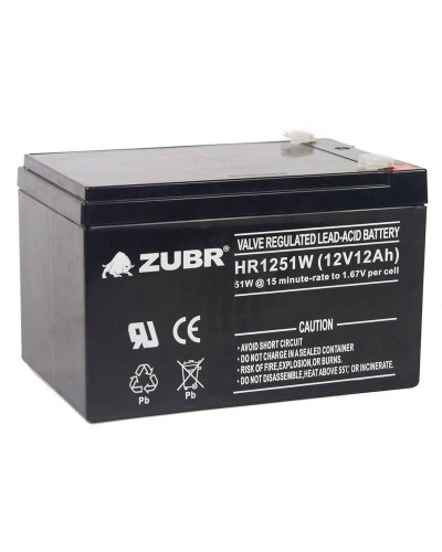 ZUBR HR 1251W (12V, 12Ah). Аккумулятор герметичный свинцово-кислотный. ZUBR в Щелково