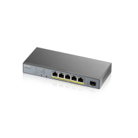 GS1350-6HP-EU0101F. L2 коммутатор PoE+ для IP-видеокамер. ZYXEL