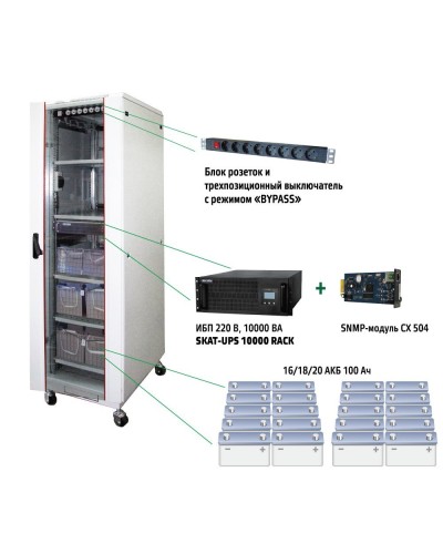 SKAT UPS 10000 SNMP (484). Комплекс бесперебойного питания. Бастион в Щелково