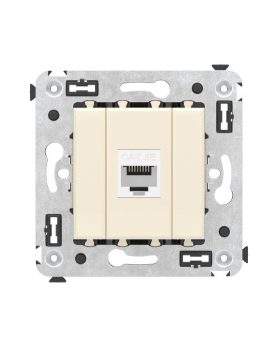 Розетка RJ-45 в стену, кат.5E, Avanti, одинарная, ванильная дымка (4405663). Розетка компьютерная. ДКС в Щелково