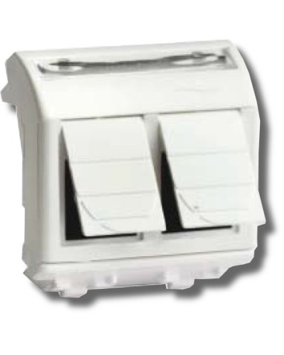 Розетка RJ-45 Brava 2 модуля белая (76656B): Розетка компьютерная с двумя разъёмами в Щелково