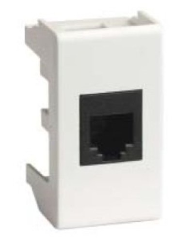 Розетка RJ-45 Viva 1 модуль белая (45048): Розетка компьютерная экранированная с одним разъёмом в Щелково