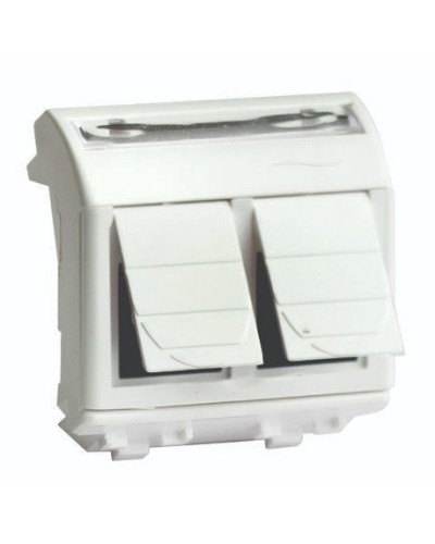 Розетка RJ-45 Brava 2 модуля слоновая кость (75459S): Розетка компьютерная с двумя разъёмами в Щелково