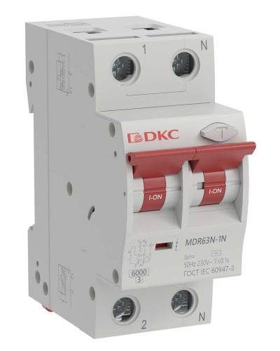YON max MDR, 1P+N, 30mA, 10A, 6kA, А (MDR63N-1N2C10-A). Автоматический выключатель дифференциального тока. ДКС в Щелково