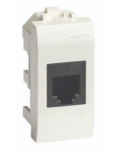 Розетка RJ-45 Brava 1 модуль слоновая кость (75654S): Розетка компьютерная с одним разъёмом в Щелково