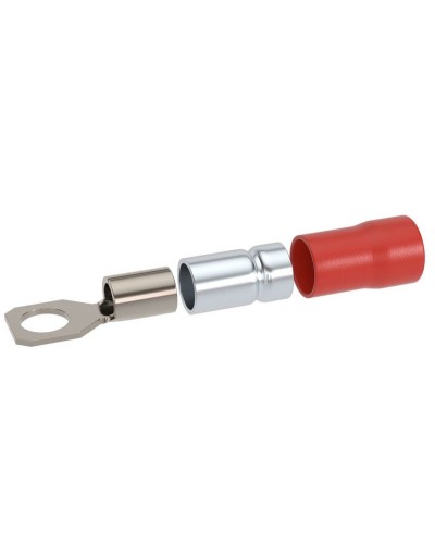Наконечник НКИ 0,25-1,5 М4 (D4,3мм) с отверстием под винт (100 шт) (2A4P-DS-PVC). Наконечник с отверстием под винт и изолированным фланцем ПВХ, двойная гильза. ДКС в Щелково
