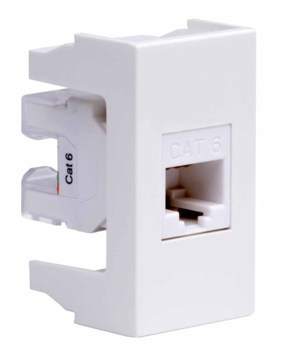 Розетка RJ-45 Viva 1 модуль кат.6A белая (45058). Розетка компьютерная экранированная с одним разъёмом. ДКС в Щелково