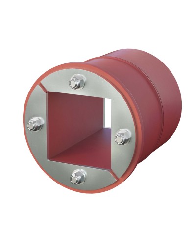 Проходка круглая, нержавеющая, D150х70 мм с проемом 90х90 мм (DXF3125): Проходка круглая, нержавеющая, с проёмом в Щелково