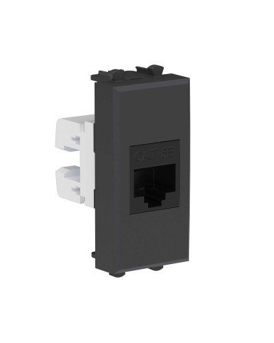 Розетка RJ-45, кат.5E, Avanti, 1 модуль, черный матовый (4412661): Розетка компьютерная модульная в Щелково