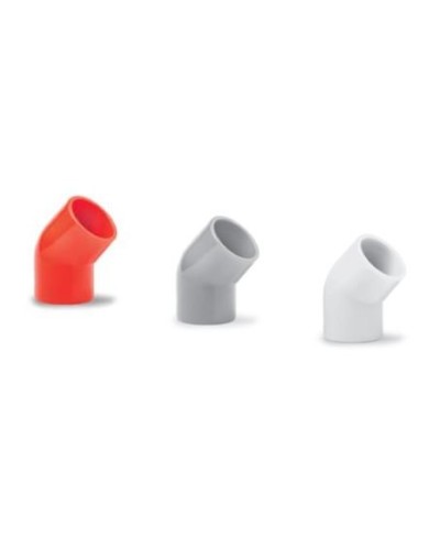 Ecoplast поворот 45гр., для аспирационной системы D25, АБС, серый (10 шт) (49225-10GR). Поворот для аспирационной системы. Экопласт в Щелково