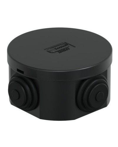 Коробка JBR065 D=65х35, 4 вых., IP44, черная (44004BL-1). Коробка монтажная. Экопласт в Щелково