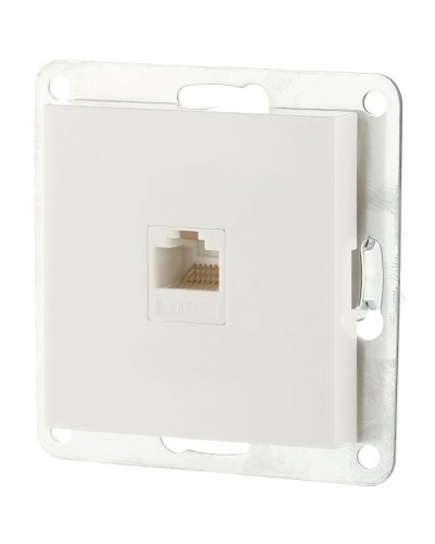 Розетка RJ-45 кат.5е с накладкой, белый LK80 (846104-1). Розетка компьютерная. Экопласт в Щелково
