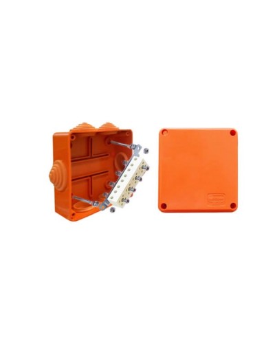 Коробка JBS100 100х100х55, 6 вых., 3P (1,5…10мм²) (43307HF): Коробка монтажная, огнестойкая, без галогена в Щелково