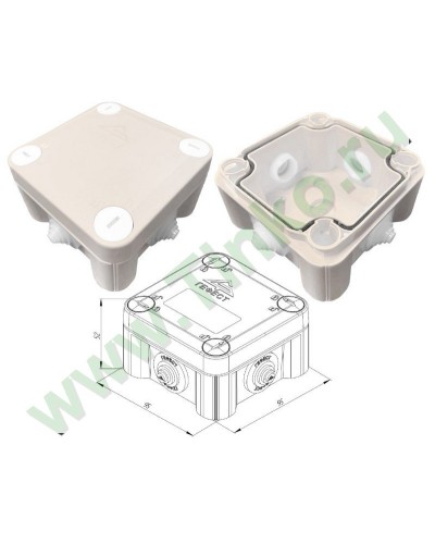 КМ-1010(П)-IP55. Коробка монтажная. Гефест в Щелково