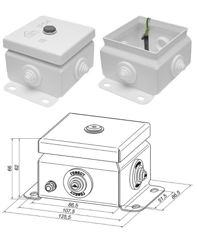 КМ IP55-0808 (без DIN рейки). Коробка монтажная электротехническая. Гефест в Щелково
