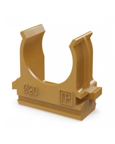Крепёж-клипса для труб АБС-пластик бук D20 (100 шт) (PR13.0046). Крепление для труб ПВХ. Промрукав в Щелково