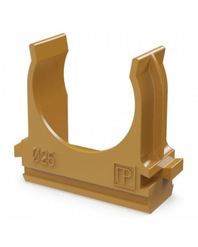Крепёж-клипса для труб АБС-пластик бук D25 (100 шт) (PR13.0047). Крепление для труб ПВХ. Промрукав в Щелково
