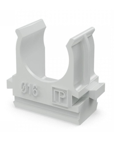 Крепеж-клипса для труб АБС-пластик в п/э D16 (100 шт) (PR.02616). Крепление для труб ПВХ. Промрукав в Щелково