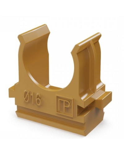 Крепёж-клипса для труб АБС-пластик бук D16 (100 шт) (PR13.0045). Крепление для труб ПВХ. Промрукав в Щелково