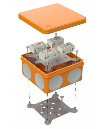 Коробка огнестойкая 100х100х50 (60-0300-FR6.0-4-8-Р Е15-Е60). Коробка огнестойкая для открытой установки. Промрукав в Щелково