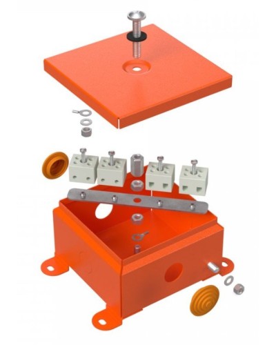 Коробка огнестойкая 110х110х65 (70-0360-FR6.0-8). Коробка огнестойкая для открытой установки. Промрукав в Щелково