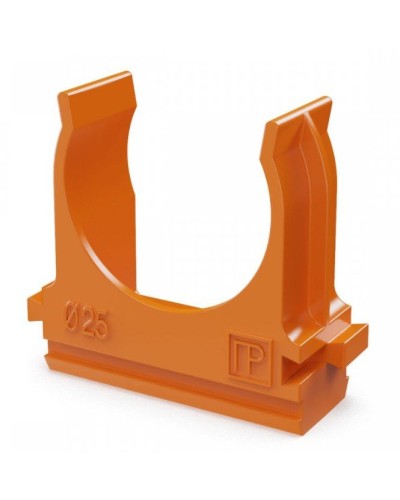 Крепёж-клипса для труб АБС-пластик оранжевая D25 (100 шт) (PR13.0065). Крепление для труб ПВХ. Промрукав в Щелково