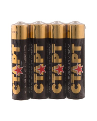 СТАРТ LR03-SH4-BOX (1,5 В, AAA, LR03), упак. 4 шт.. Алкалиновые батарейки. СТАРТ в Щелково
