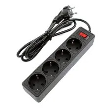SP4B-518 GARDA. Сетевой фильтр 4 розетки,1,8м, черный. 5bites