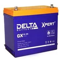 Delta GX 12-55. Аккумулятор герметичный свинцово-кислотный. Delta