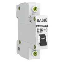Автоматический выключатель 1P 16А (C) 4,5кА ВА 47-29 Basic (mcb4729-1-16C). Автоматический выключатель. EKF