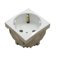Розетка 2к+З (45х45), белая (45131 SBR): Розетка 2к+З