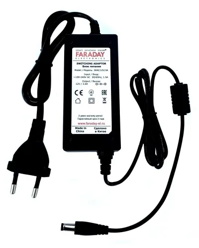 36W/12V/3A. Импульсный блок питания в пластиковом корпусе. FARADAY в Щелково
