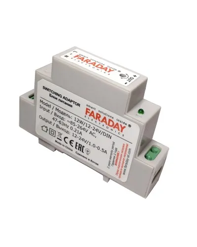12W/12-24V/DIN. Блок питания. FARADAY в Щелково