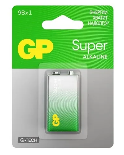 GP Super Alkaline 9V Крона (GP 1604AA21-5CRSBC1), БЛИСТЕР. Алкалиновая батарейка. GP Batteries в Щелково