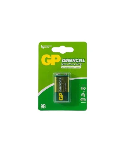 GP GreenCell 9V Крона (GP 1604GLF-2CR1), БЛИСТЕР. Солевая батарейка. GP Batteries в Щелково