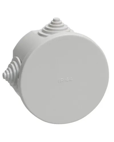 Коробка распаячная КМ41237 D75х40 открытой проводки IP44 4 гермоввода серая (UKO11-075-040-000-K41-44). Коробка распаячная безгалогенная (HF). IEK в Щелково