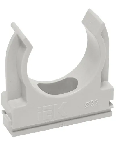 Держатель с защёлкой D20 серый ELASTA (100 шт) (CTA10D-CF20-K41-100). Держатель с защёлкой. IEK в Щелково
