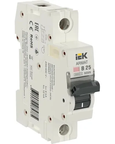 M06N 1P B 25А 6кА ARMAT (AR-M06N-1-B025). Автоматический выключатель. IEK в Щелково