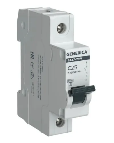 GENERICA ВА47-29М 1P C 25А 4,5кА (MVA21-1-025-C-G). Автоматический выключатель. IEK в Щелково