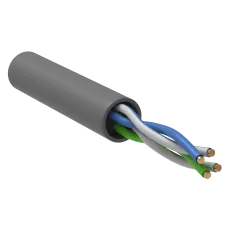 GENERICA U/UTP кат. 5E 100МГц 2 пары PVC INDOOR серый (BC1-C5E02-111-100-G). Кабель «витая пара» (LAN) для структурированных систем связи. IEK