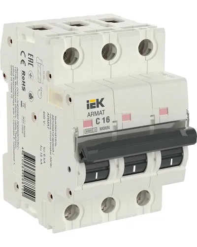 M06N 3P C 16А 6кА ARMAT (AR-M06N-3-C016). Автоматический выключатель. IEK в Щелково