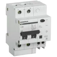 GENERICA АД12 2Р 25А 30мА (MAD15-2-025-C-030). Автоматический выключатель дифференциального тока. IEK