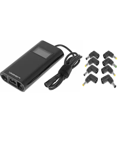 Блок питания Ippon D90U автоматический 90W 15V-19.5V 8-connectors 4.5A 1xUSB 2.1A, LCD индикатор (654527). Блок питания. Ippon в Щелково