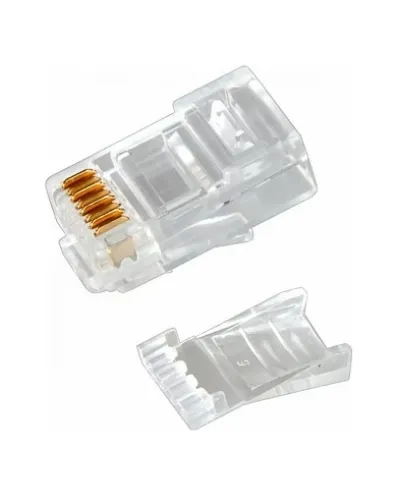 Разъем RJ-45(8P8C) под витую пару, UTP, CAT 6, с вставкой REXANT (05-1031). Разъем RJ-45. Rexant в Щелково