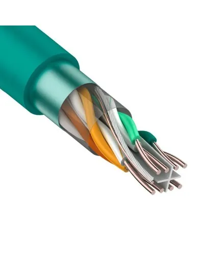 F/UTP, CAT 6, нг(А)-LSLTx, 4х2х0,575мм, 23AWG, INDOOR, SOLID, зеленый, 305м REXANT (01-0171). Кабель «витая пара» (LAN) для структурированных систем связи. Rexant в Щелково