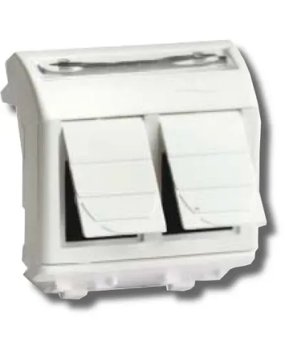 Розетка RJ-45 Brava 2 модуля белая (76459B): Розетка компьютерная с двумя разъёмами в Щелково