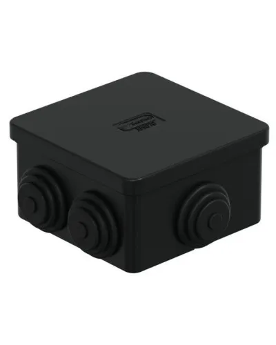 Коробка JBS070 70х70х40, 6 вых., IP44, черная (44056BL-1). Коробка монтажная. Экопласт в Щелково