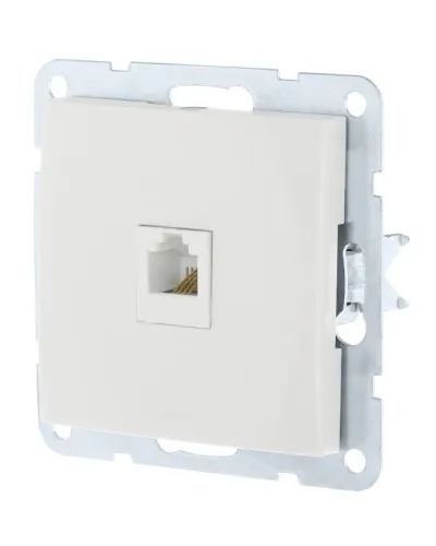 Розетка RJ-45 кат. 5е с накладкой, белый LK60 (866104-1). Розетка компьютерная. Экопласт в Щелково